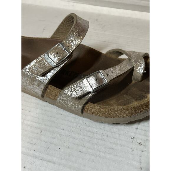 BIRKENSTOCK Mayari Washed Metallic Silver Size 7 - Picture 9 of 9